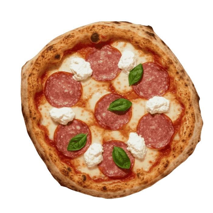 pizza Margherita con Salame e Ricotta